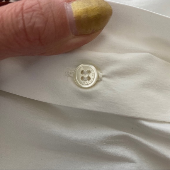 2 FOR $25 Smarteez White Tunic Blouse Cotton Metal Buttons High Low Oversized S - Picture 7 of 7